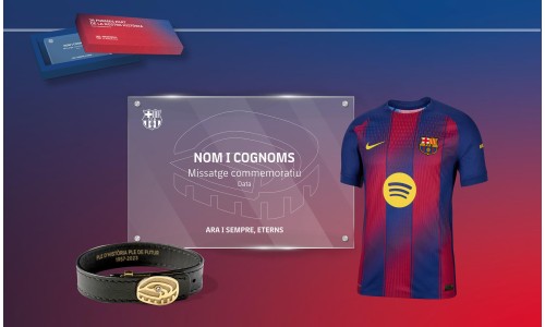 WELCOME PACK - PLACA CONMEMORATIVA CON EQUIPACIÓN Y PULSERA ETERN SPOTIFY CAMP NOU