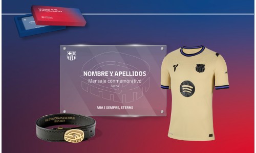 WELCOME PACK - PLACA CONMEMORATIVA CON EQUIPACIÓN Y PULSERA ETERN SPOTIFY CAMP NOU