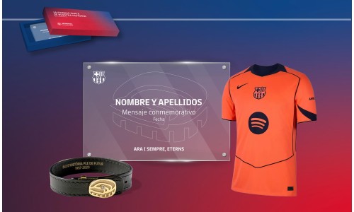 WELCOME PACK - PLACA CONMEMORATIVA CON EQUIPACIÓN Y PULSERA ETERN SPOTIFY CAMP NOU